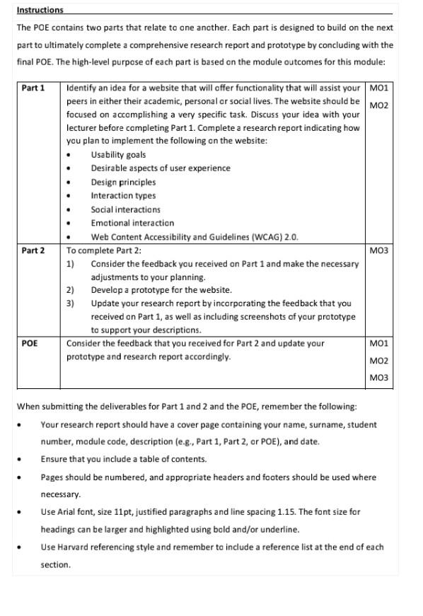 Solved Background The Portfolio of Evidence (POE) requires | Chegg.com