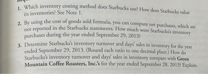 What Inventory Costing Method Does Starbucks Use