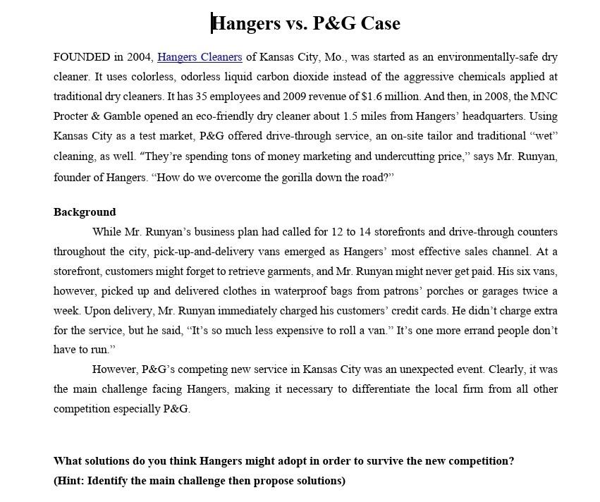 Solved FOUNDED in 2004, Hangers Cleaners of Kansas City,