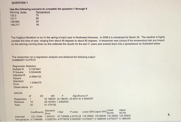 Solved QUESTION 1 Use the following scenario to complete the | Chegg.com