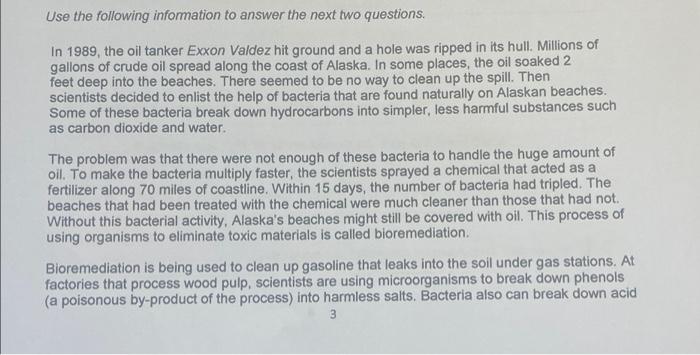 Solved Use the following information to answer the next two | Chegg.com