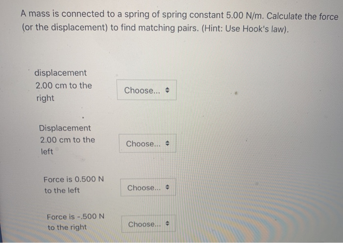Solved A mass is connected to a spring of spring constant | Chegg.com