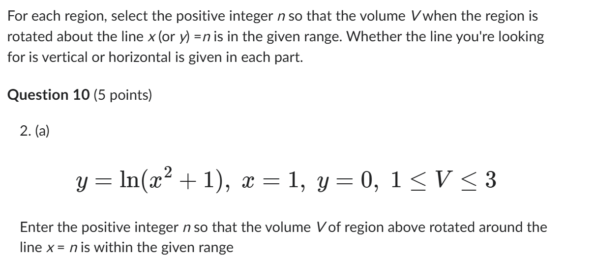 Solved For each region, select the positive integer n so | Chegg.com