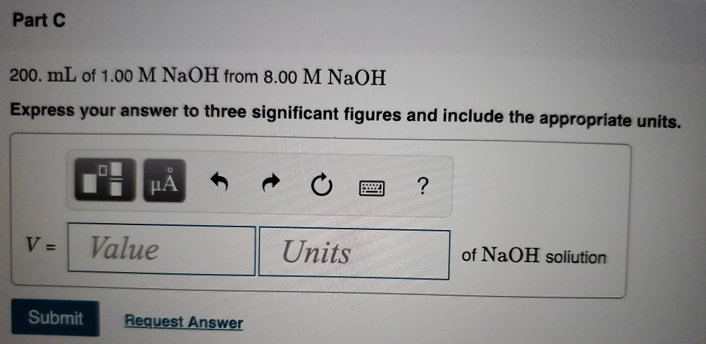 Ml Inital Solved What is the initial volume, in milliliters, needed to | Chegg.com