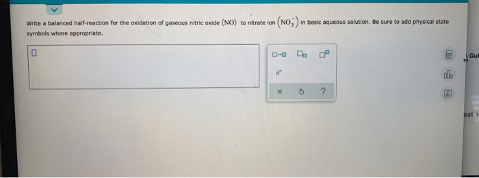 Solved Write A Balanced Half Reaction For The Oxidation Of 9107