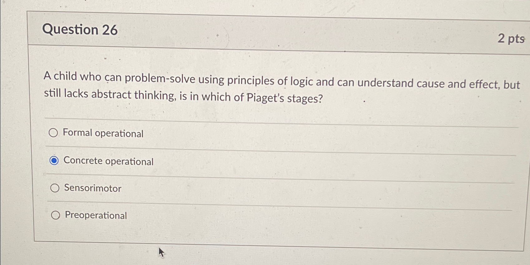 Solved Question 262ptsA child who an problem solve using Chegg