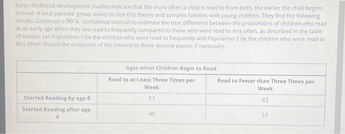 solved-early-childhood-development-studies-indicate-that-the-chegg