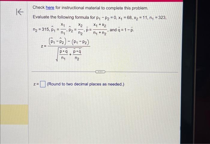 Solved Check here for instructional material to complete | Chegg.com