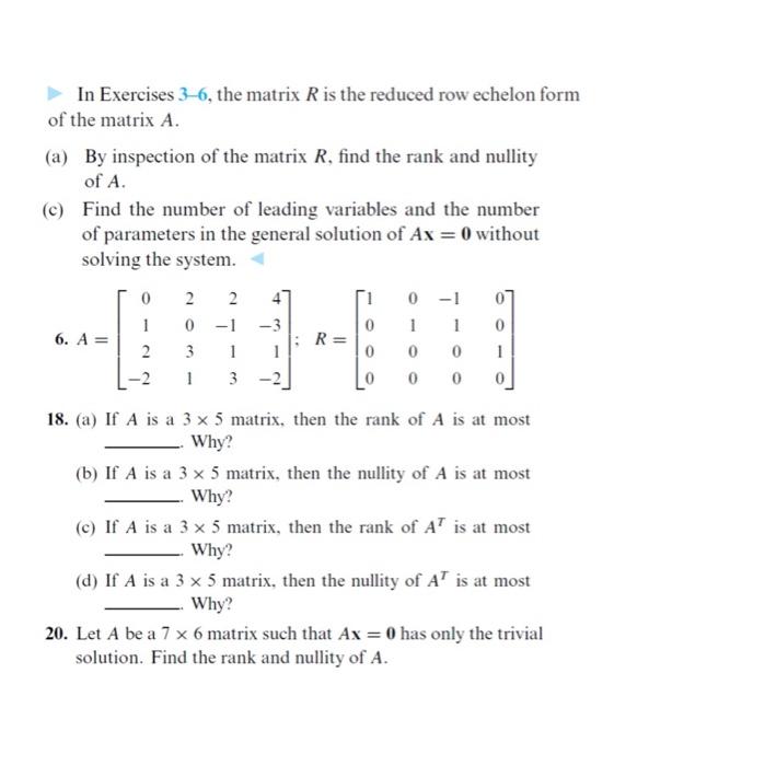 Solved In Exercises 3 6 the matrix R is the reduced row Chegg