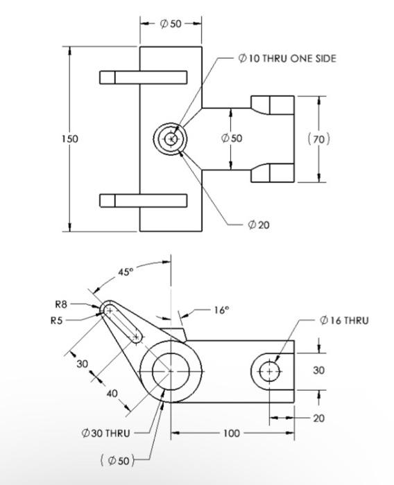 Solved Please create a 3D model of attached object in | Chegg.com