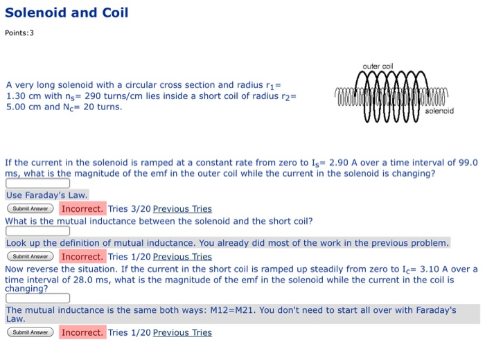 Solved Solenoid And Coil Points 3 Outer Coil Maa A Very L Chegg Com