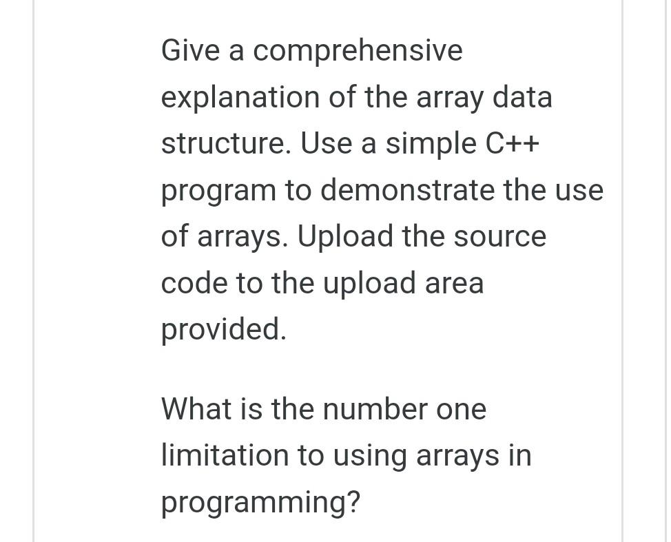 Solved Give a comprehensive explanation of the array data | Chegg.com