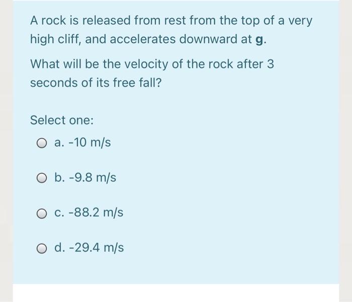 Solved A rock is released from rest from the top of a very | Chegg.com