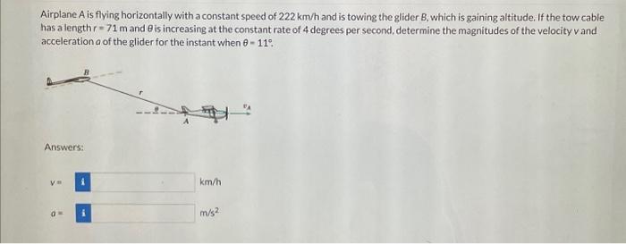 Solved Airplane A Is Flying Horizontally With A Constant | Chegg.com