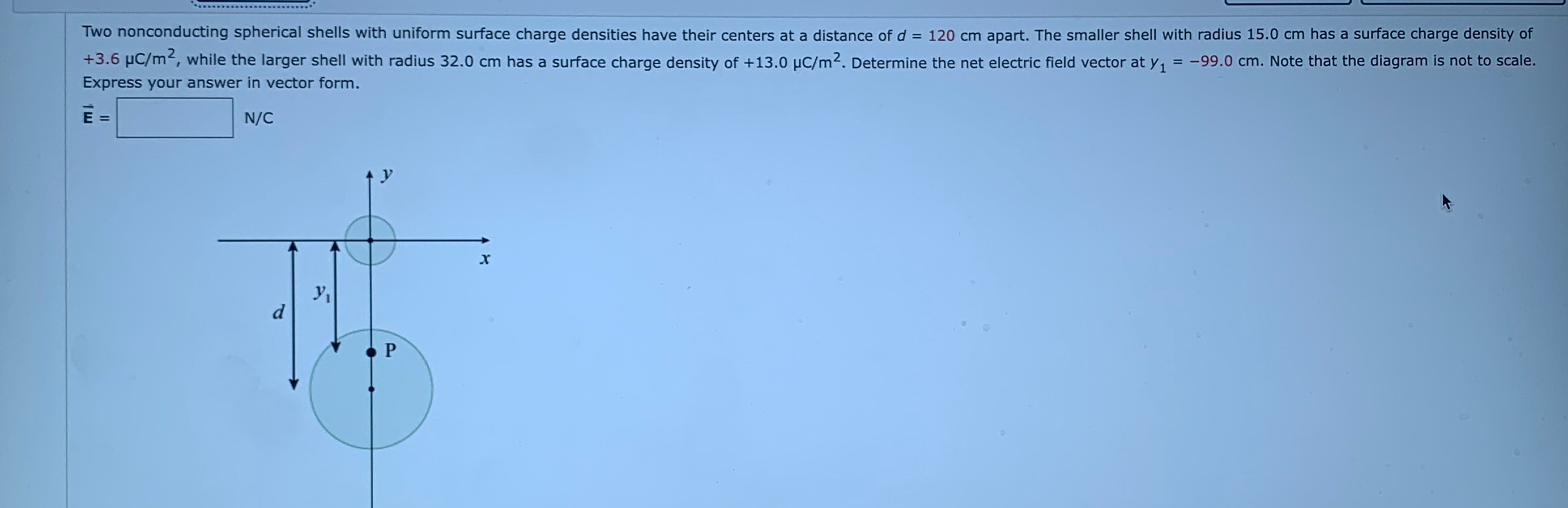 Express your answer in vector form.vec(E)=,NC | Chegg.com