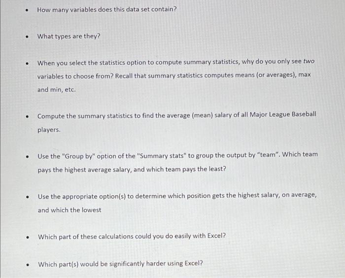 . How many variables does this data set contain? . | Chegg.com