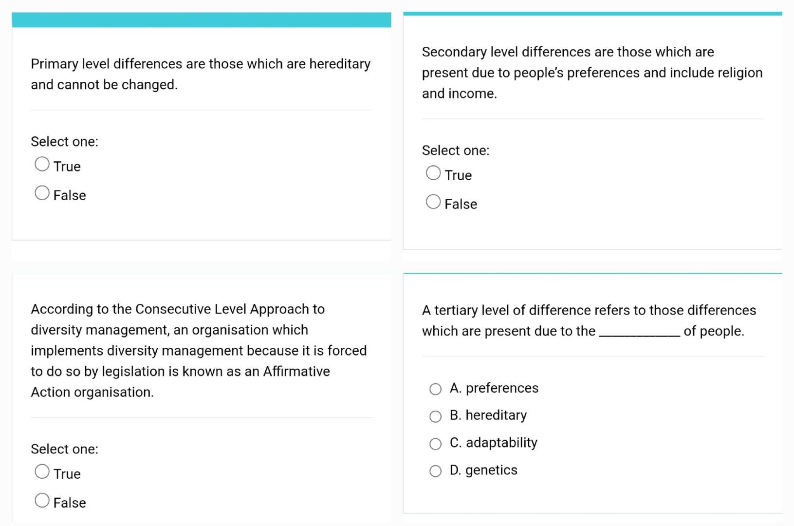 Solved Primary level differences are those which are | Chegg.com