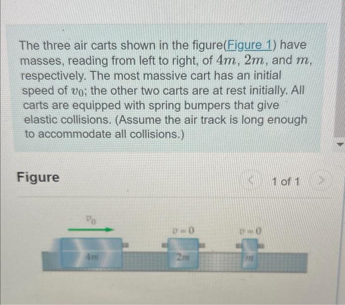 Solved The Three Air Carts Shown In The Figure(Figure 1) | Chegg.com