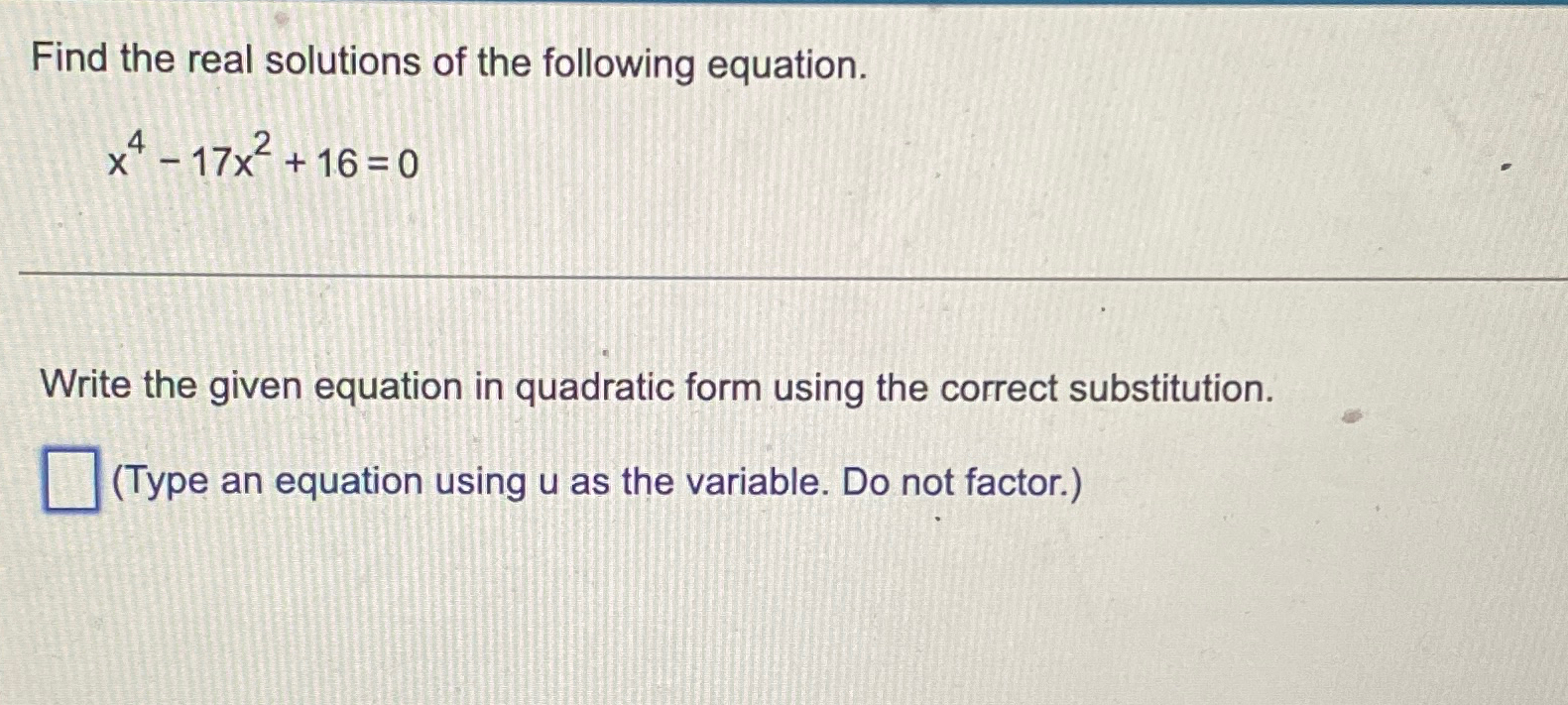 Solved Find the real solutions of the following | Chegg.com
