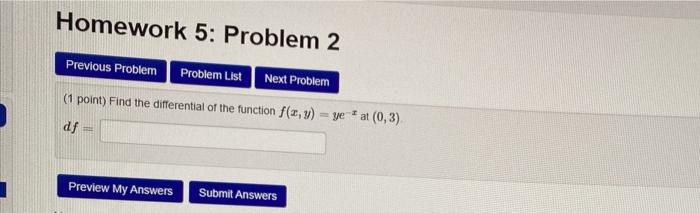 Solved Homework 5: Problem 2 Previous Problem Problem List | Chegg.com