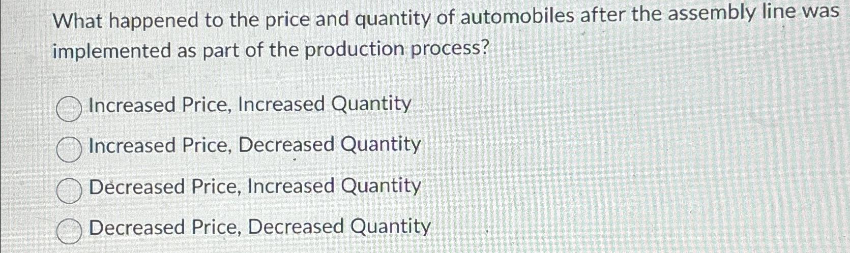 Solved What happened to the price and quantity of | Chegg.com