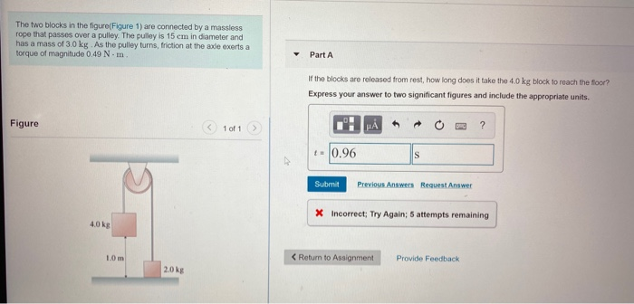 Solved The two blocks in the figure(Figure 1) are connected | Chegg.com