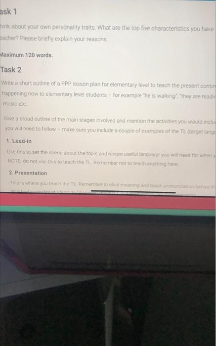 Solved Task 1think About Your Own Personality Traits What Chegg Com