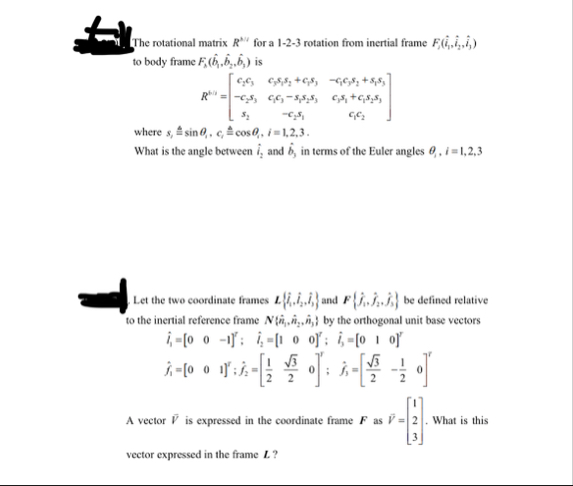 Solved The rotational matrix R2' ﻿for a 1-2-3 ﻿rotation from | Chegg.com