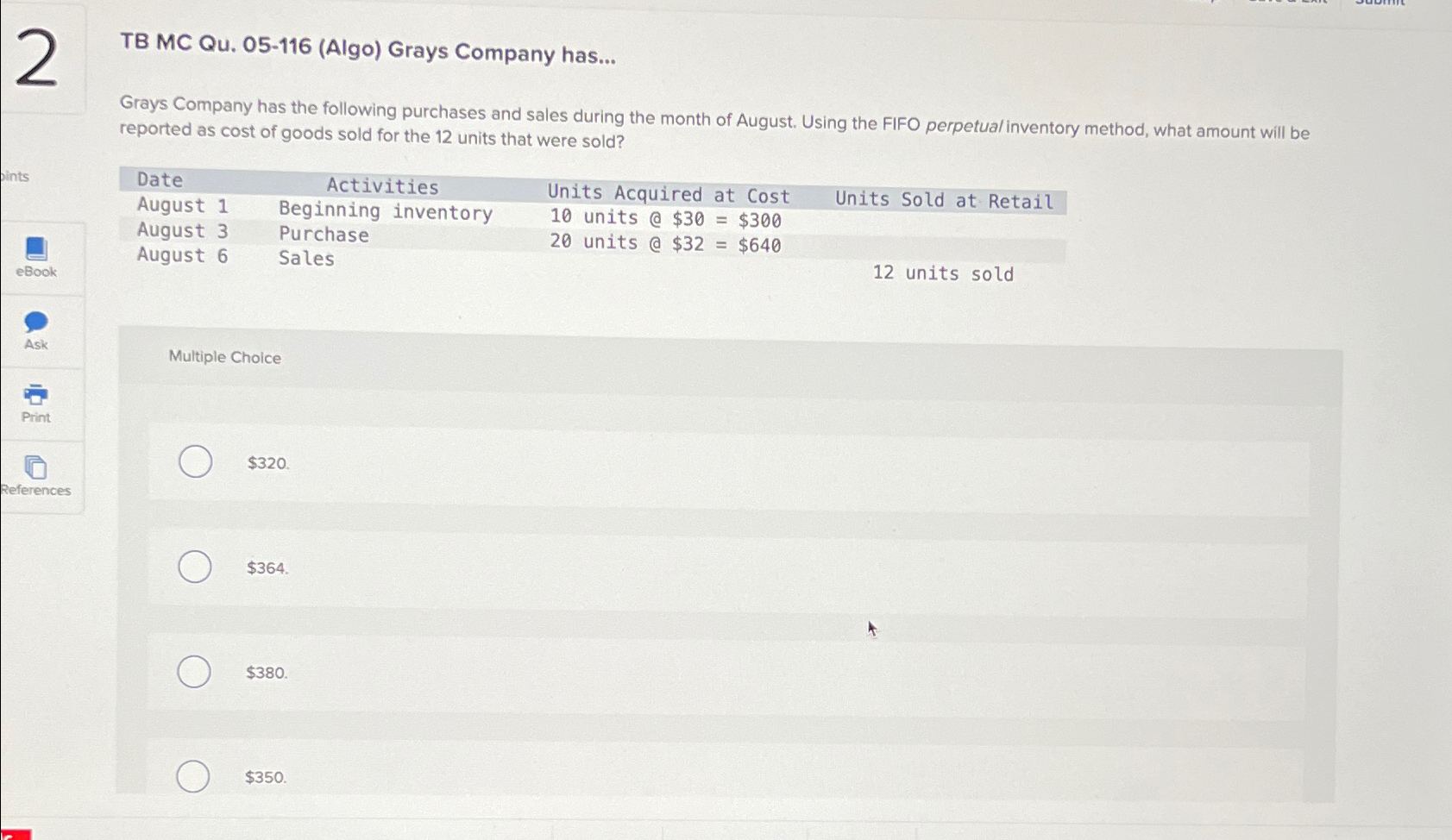 Solved TB MC Qu. 05-116 (Algo) ﻿Grays Company has...Grays | Chegg.com