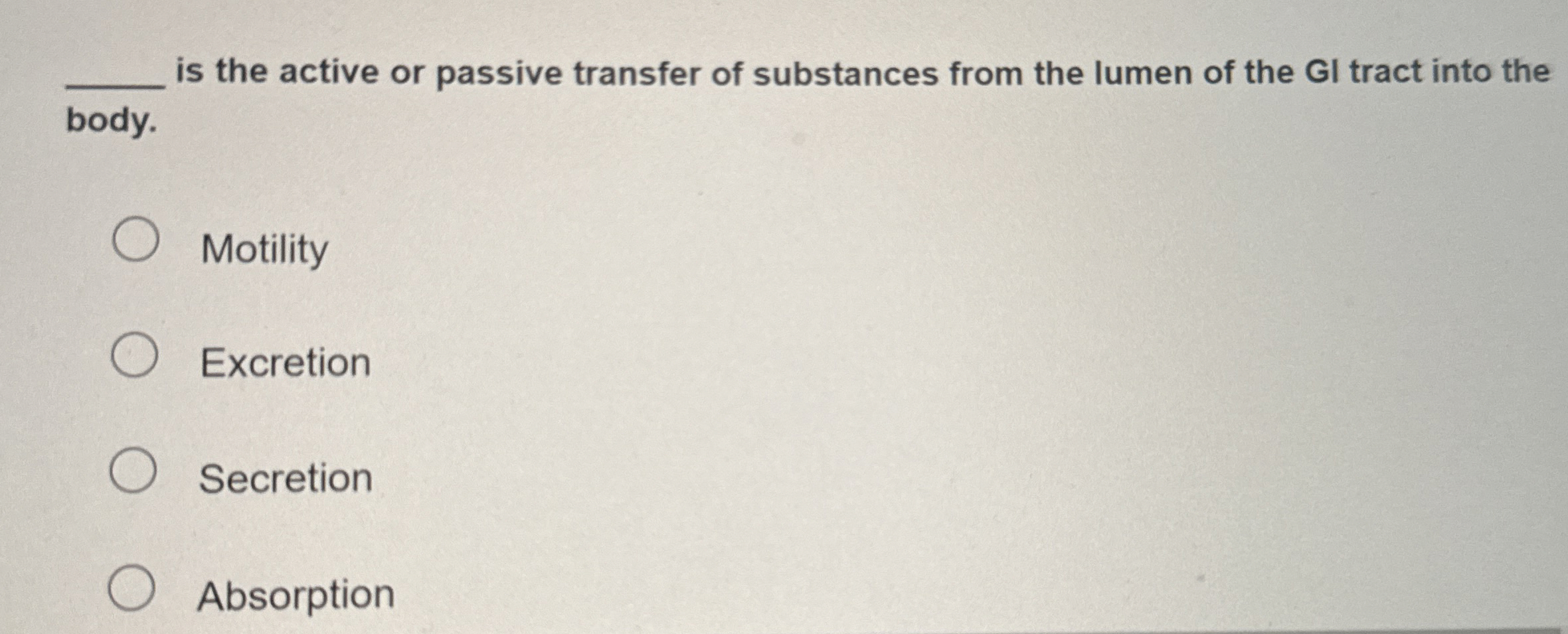 Solved is the active or passive transfer of substances from