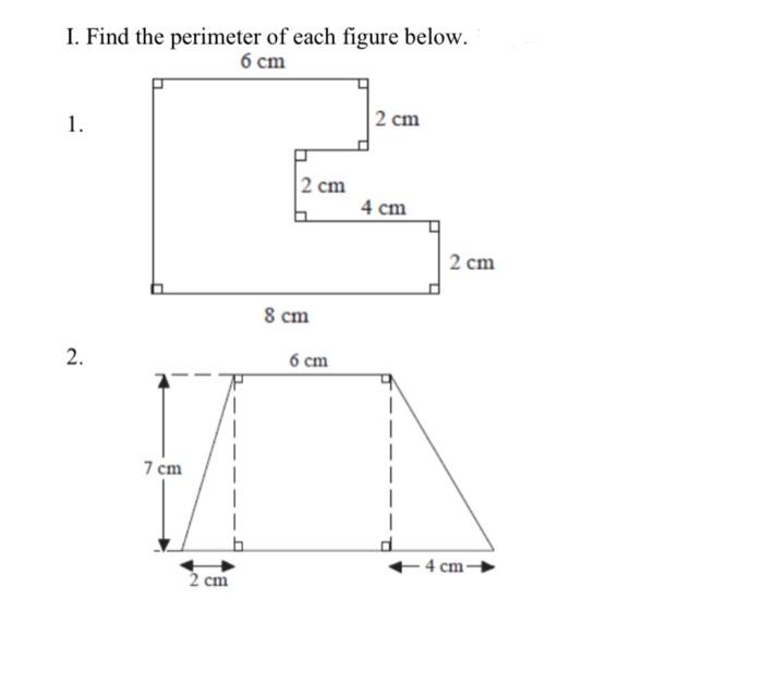 how do you find the perimeter of each figure