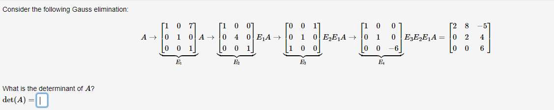 Solved Consider the following Gauss | Chegg.com