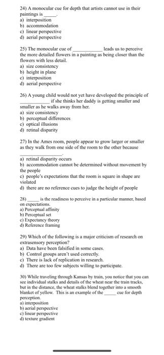 monocular depth cues interposition