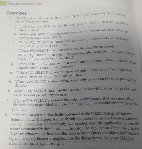 Solved descending order by WHte a SQL. SELECT statement that | Chegg.com