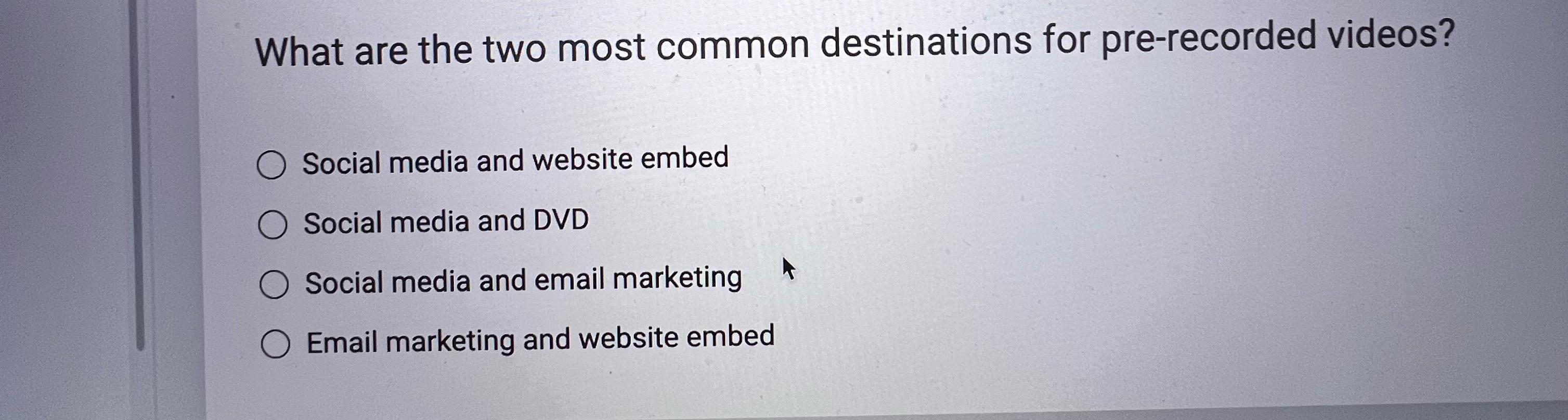 Solved What are the two most common destinations for | Chegg.com