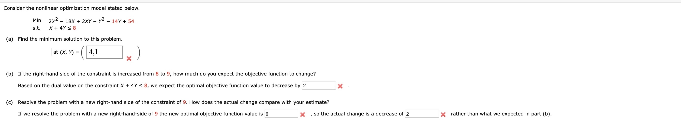 Solved Consider the nonlinear optimization model stated | Chegg.com
