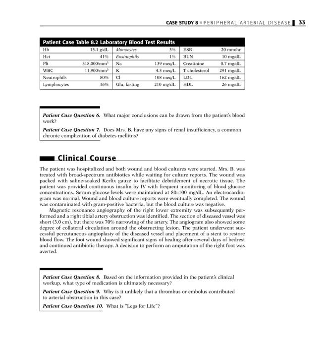 peripheral arterial disease case study examples