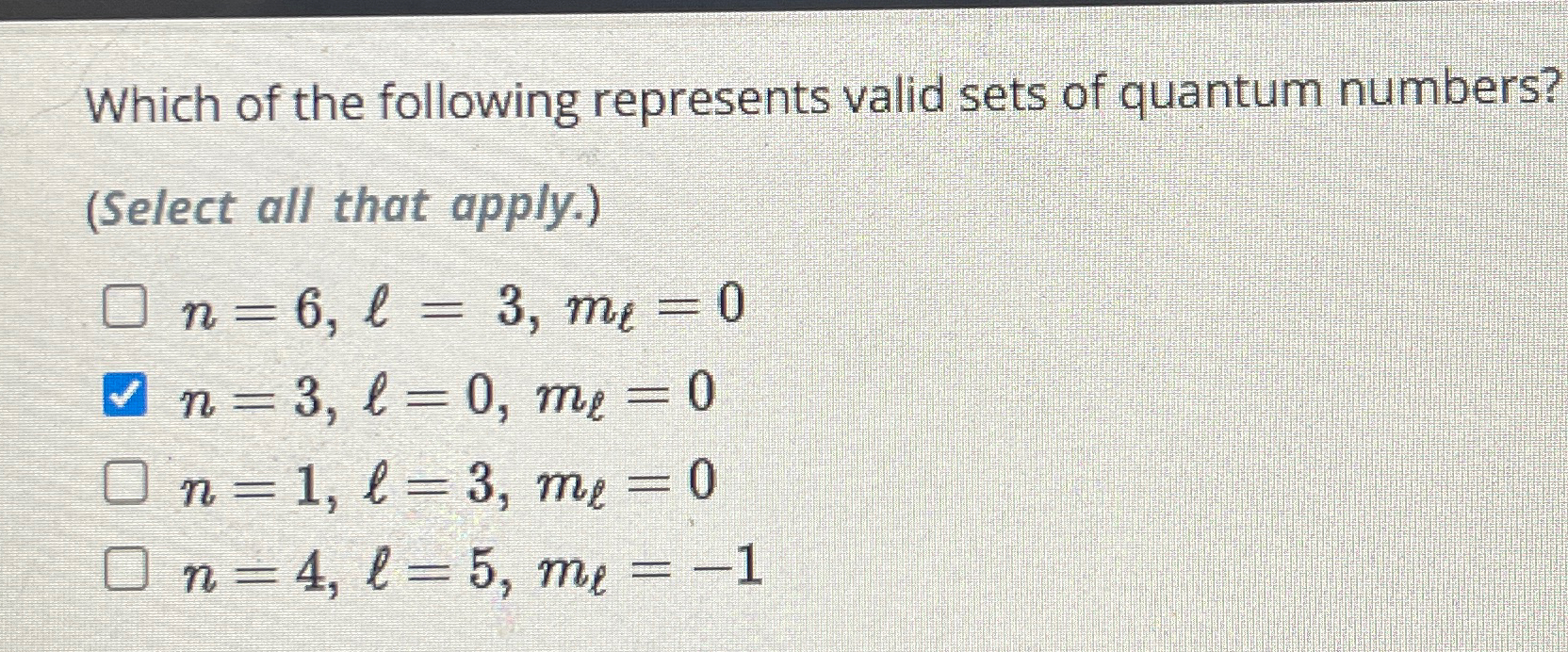Solved Which of the following represents valid sets of | Chegg.com