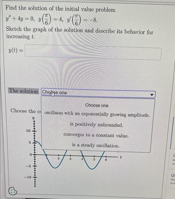 Solved Find the solution of the initial value problem | Chegg.com