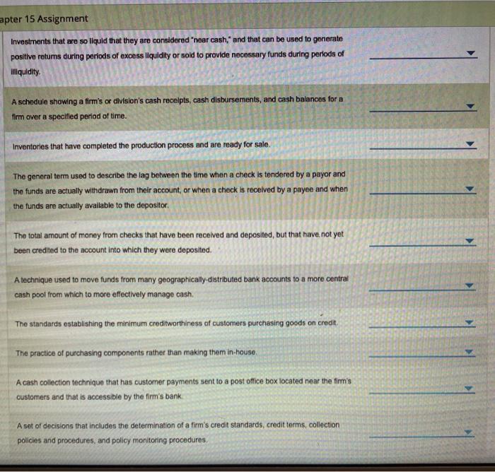 Solved Apter 15 Assignment Investments That Are So Liquid Chegg Com