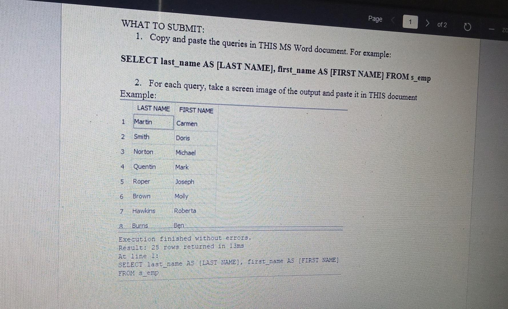 Solved Open the 'Week_9_DW_example.db' database that we used | Chegg.com