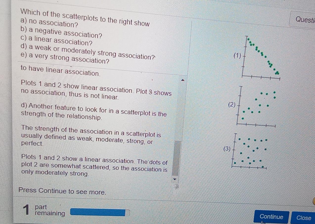 Solved Which of the scatterplots to the right show a) no | Chegg.com
