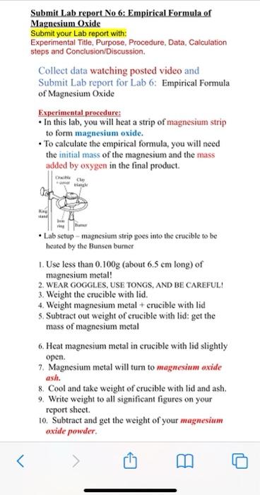 magnesium oxide experiment discussion