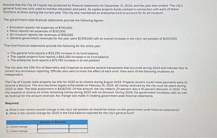 SOLVED ASSUME THAT THE CITY OF COYOTE HAS PRODUCED ITS visual data 7
