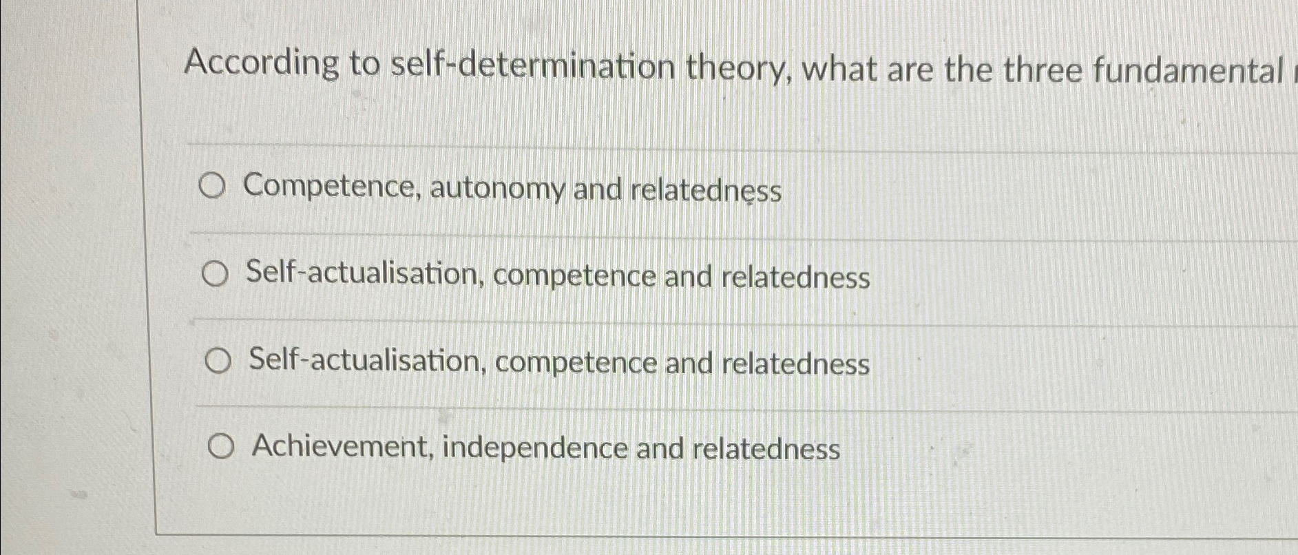 SELF DETERMINATION THEORY AUTONOMY COMPETENCE AND RELATEDNESS visual data 4