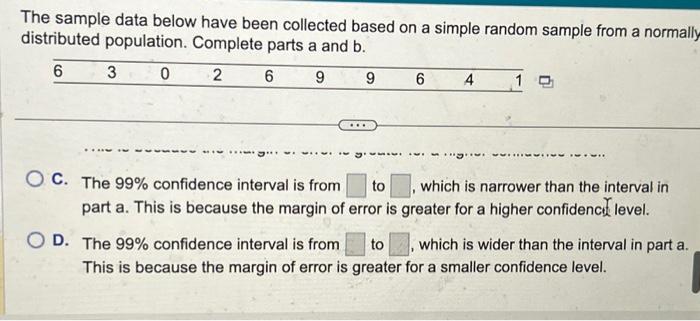Solved The sample data below have been collected based on a | Chegg.com