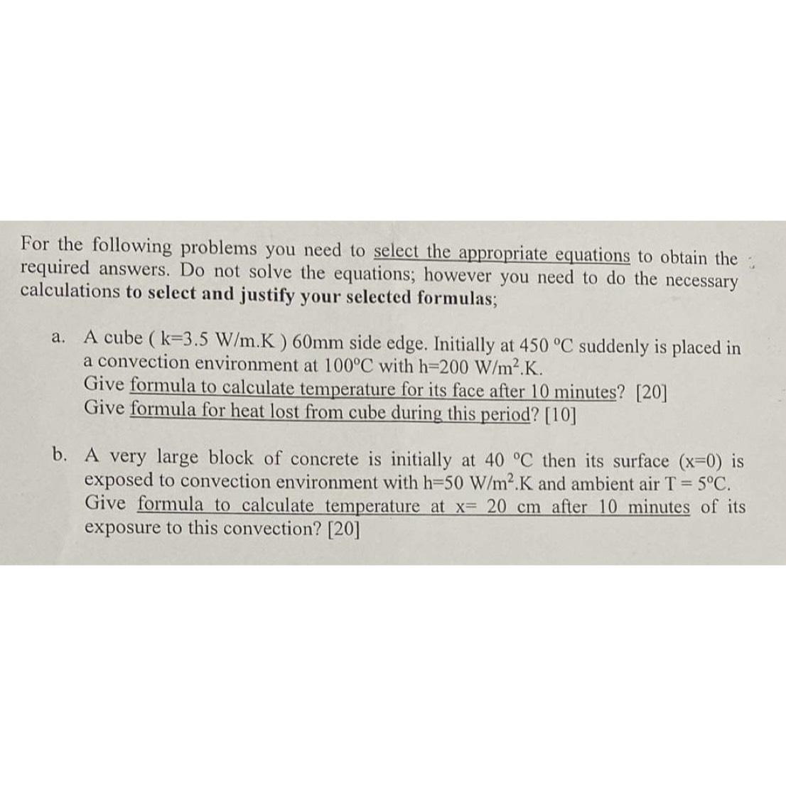 Solved For the following problems you need to select the | Chegg.com
