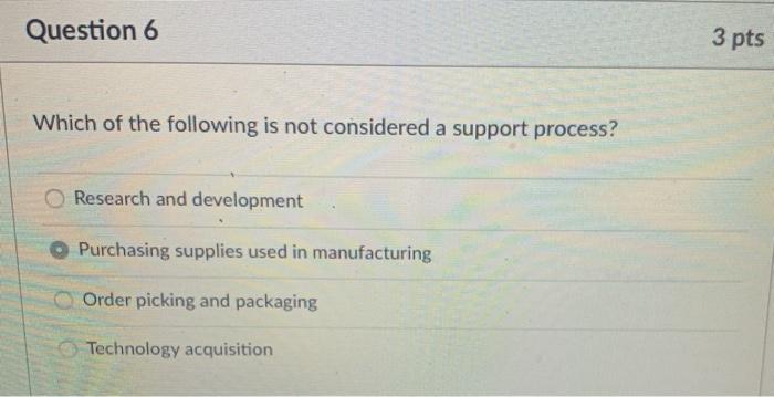 Solved Question 6 3 pts Which of the following is not | Chegg.com