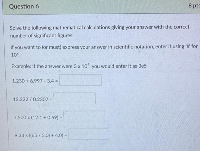 Solved Solve The Following Mathematical Calculations Giving | Chegg.com