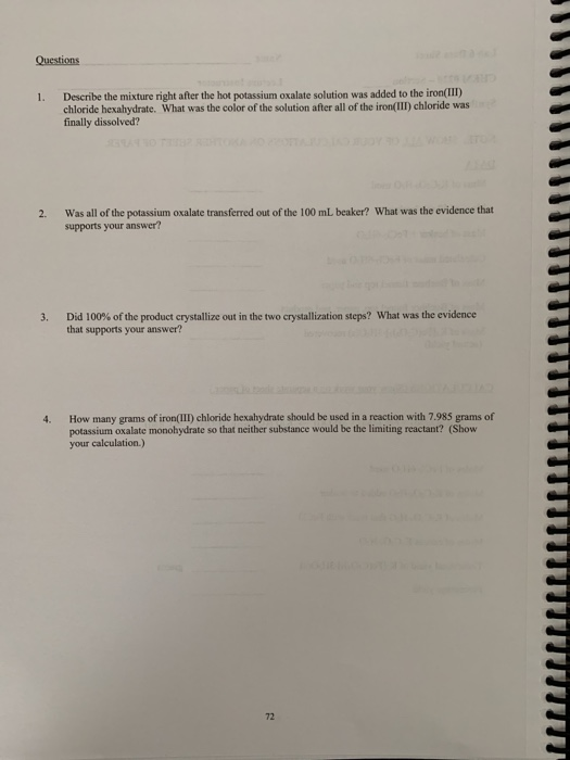 Lab 6 Data Sheet Name CHEM 0220 - Section Lecture | Chegg.com